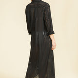 SITANO Dress Positano Maxi Shirt Dress - Black