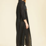 SITANO Dress Positano Maxi Shirt Dress - Black