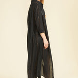 SITANO Dress Positano Maxi Shirt Dress - Black