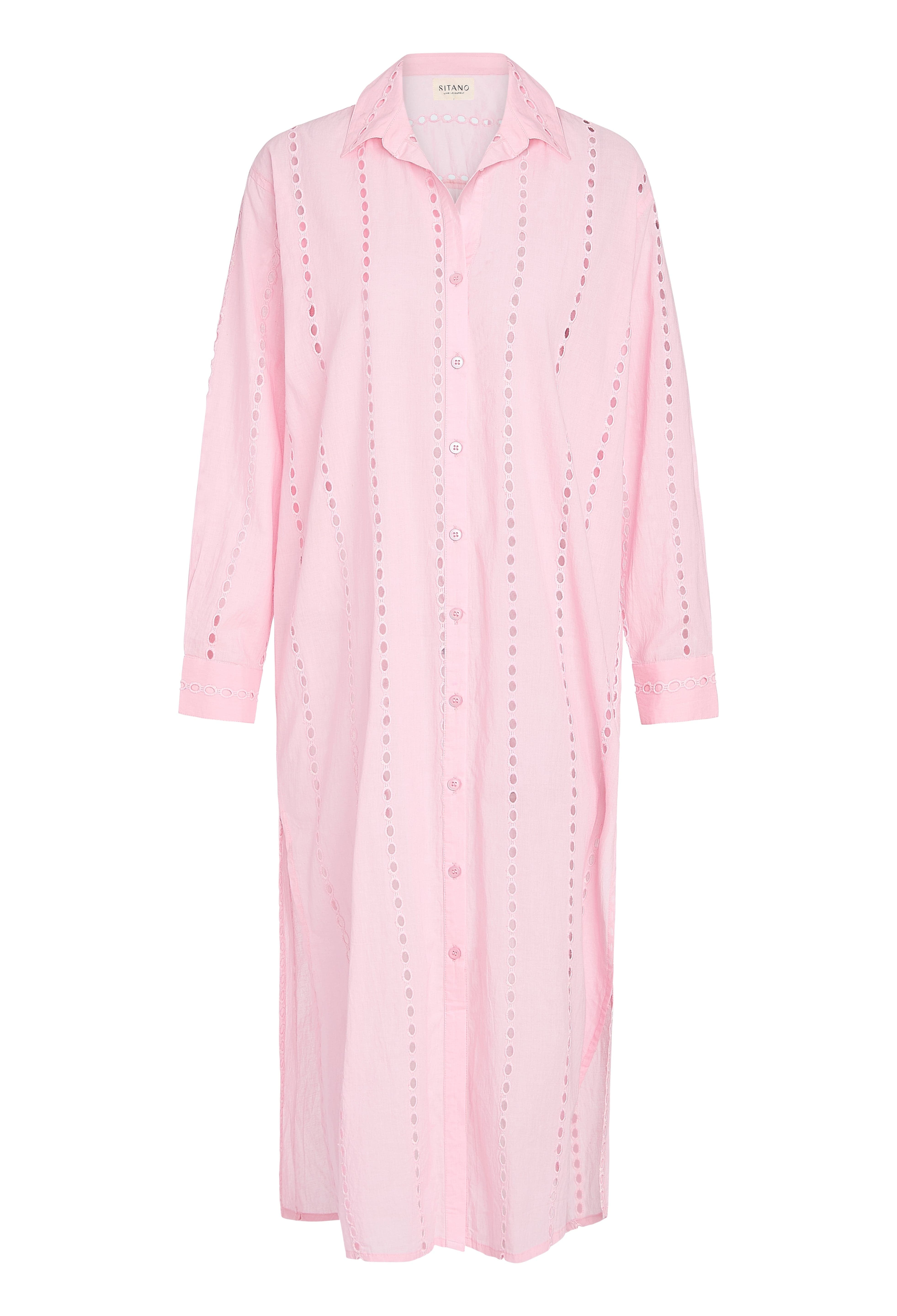 SITANO Dress Positano Maxi Shirt Dress - Light Pink