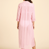 SITANO Dress Positano Maxi Shirt Dress - Light Pink