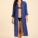 SITANO Dress Navy / XS Positano Maxi Shirt Dress - Navy