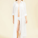 SITANO Dress XS / White Positano Maxi Shirt Dress - White