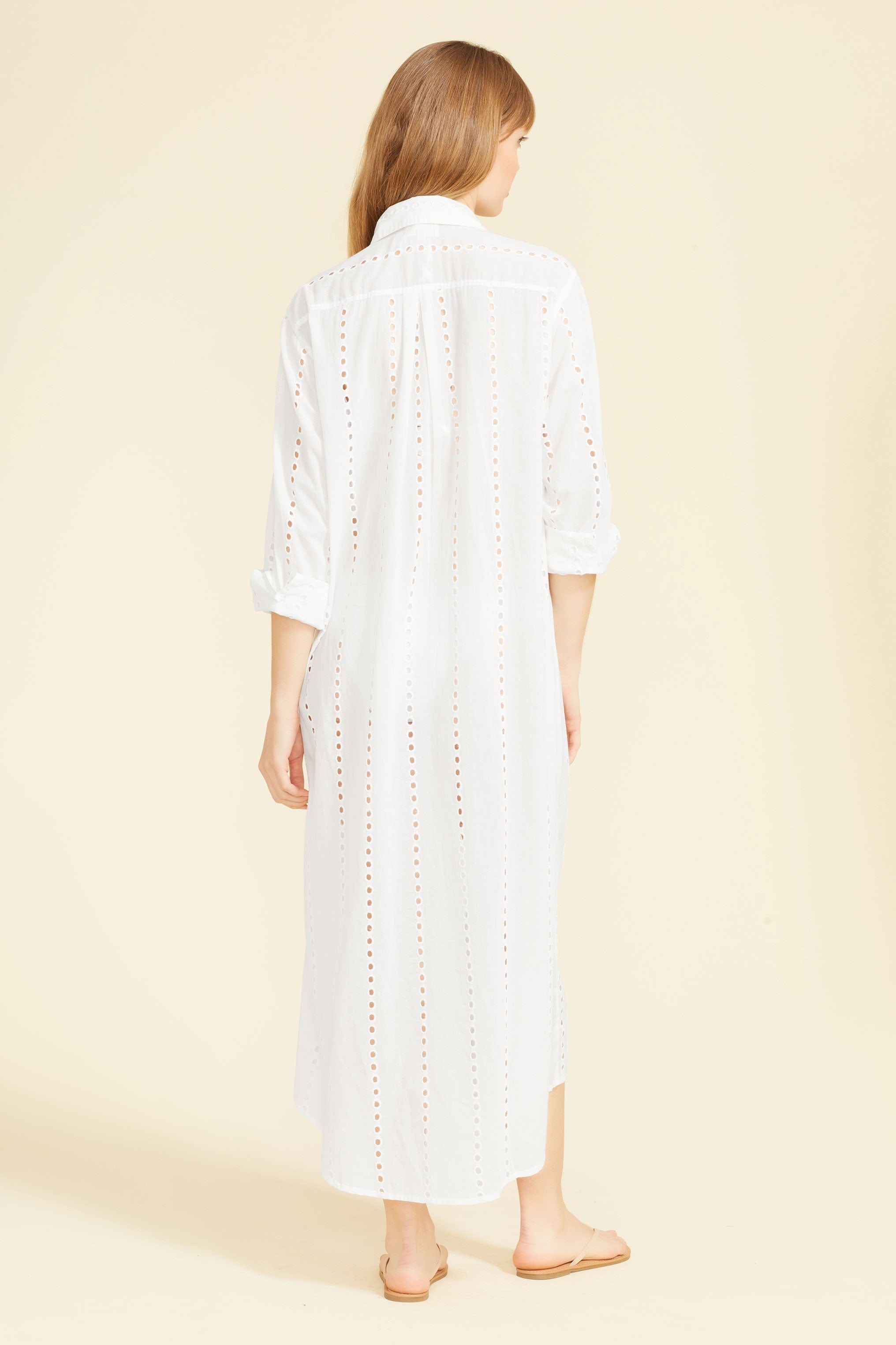 SITANO Dress Positano Maxi Shirt Dress - White