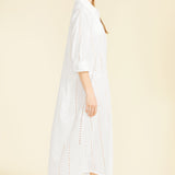 SITANO Dress Positano Maxi Shirt Dress - White