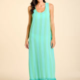 SITANO Dress Blue/Green / XS Positano Midi Tank Dress - Blue/Green Cabana Stripes