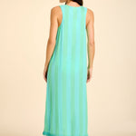 SITANO Dress Positano Midi Tank Dress - Blue/Green Cabana Stripes