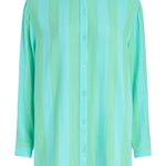 SITANO Dress Positano Shirt Dress - Blue/Green Cabana Stripes