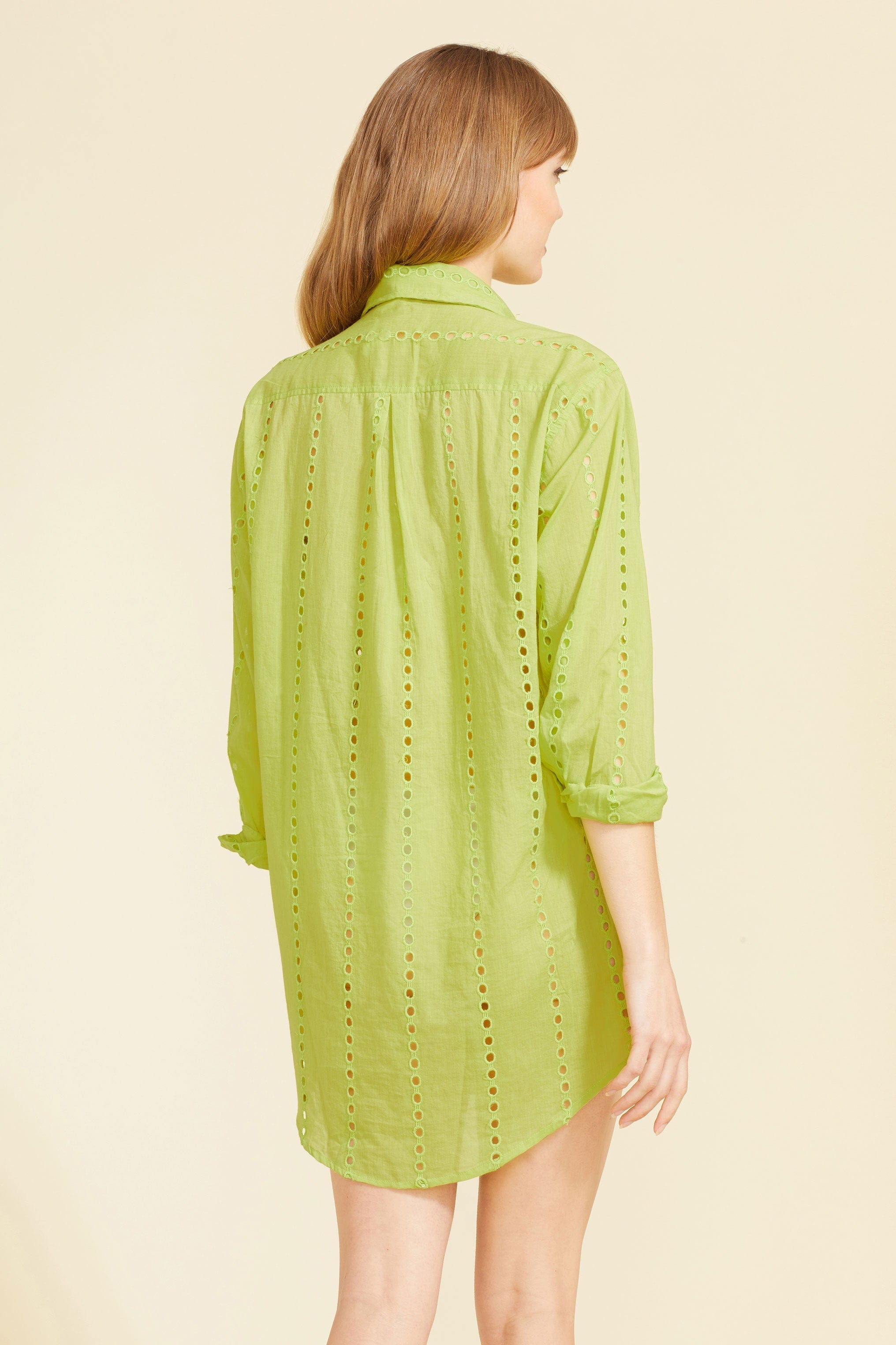 SITANO Dress Positano Shirt Dress - Chartreuse