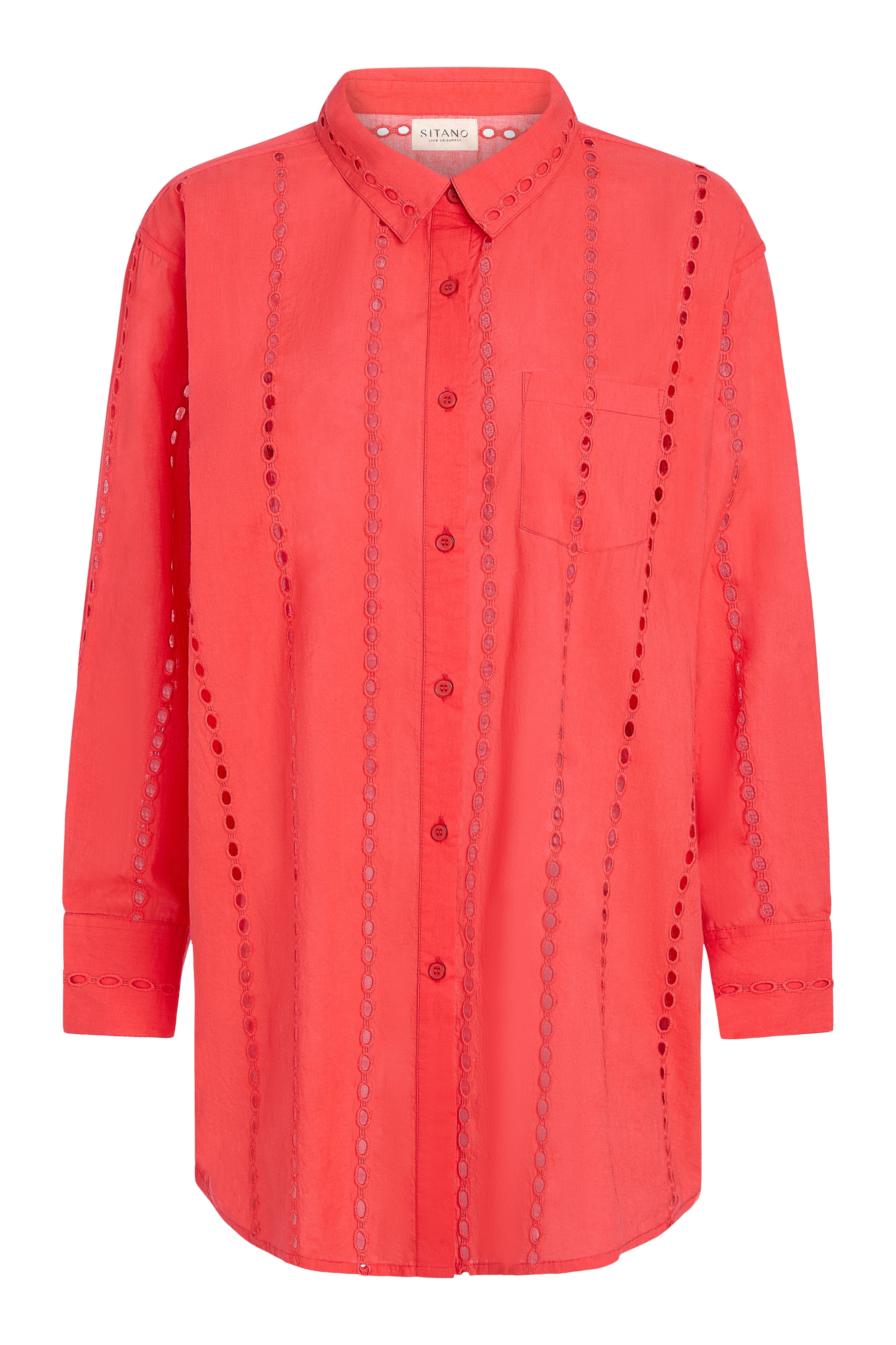 SITANO Dress Positano Shirt Dress - Coral