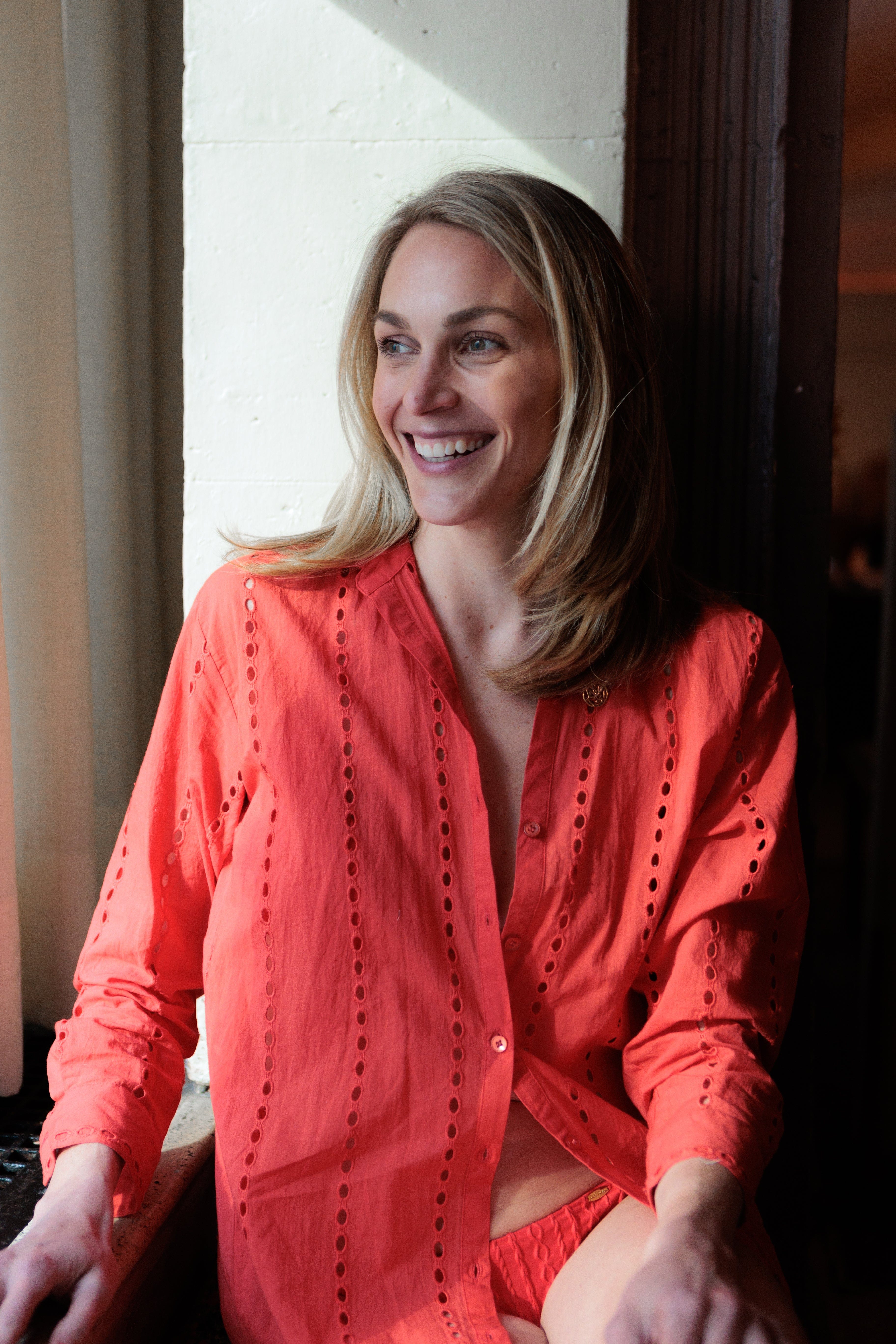 SITANO Dress Positano Shirt Dress - Coral