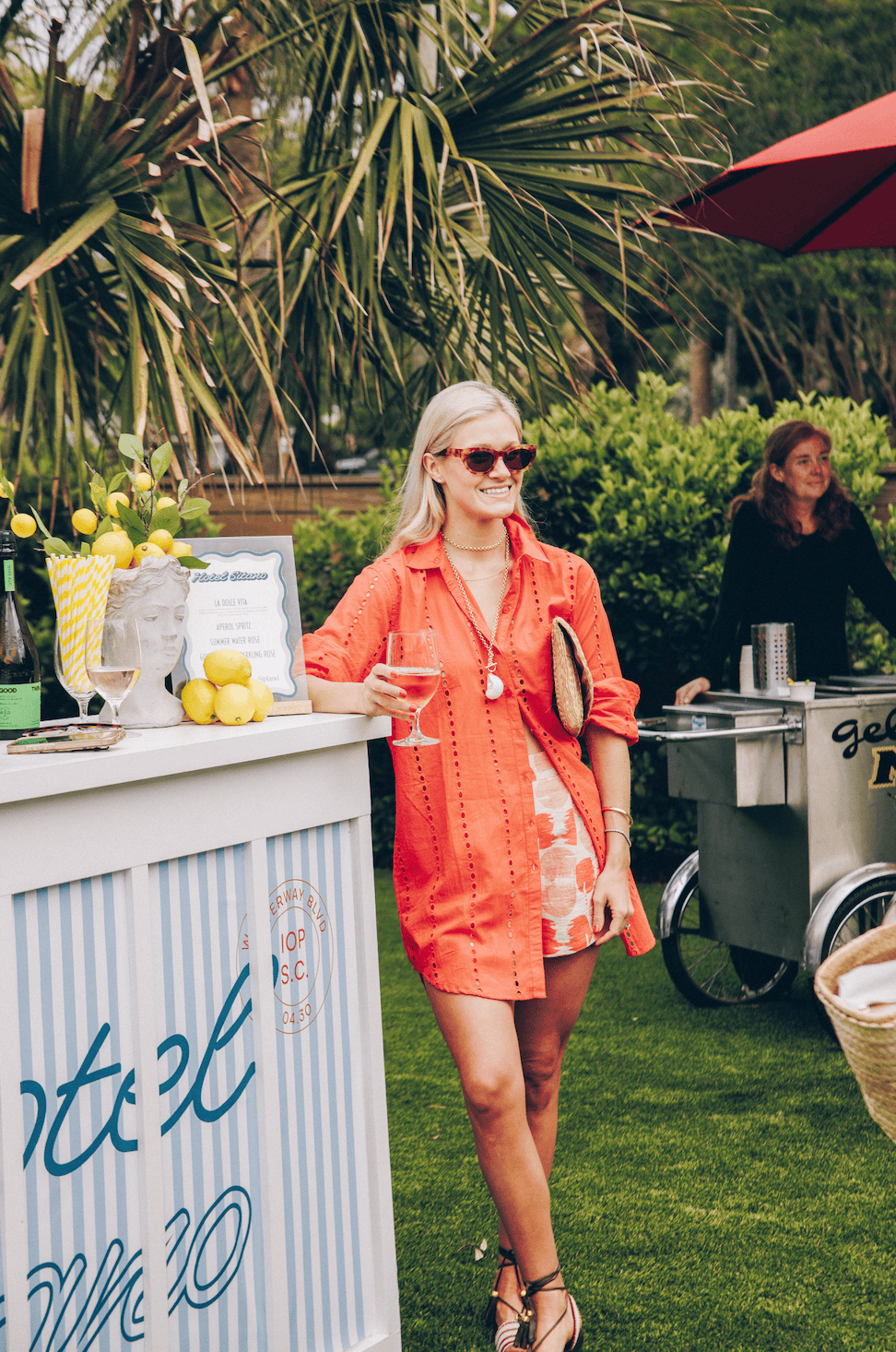 SITANO Dress Positano Shirt Dress - Coral