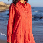SITANO Dress Positano Shirt Dress - Coral