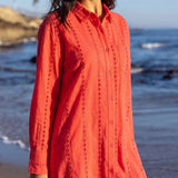 SITANO Dress Positano Shirt Dress - Coral