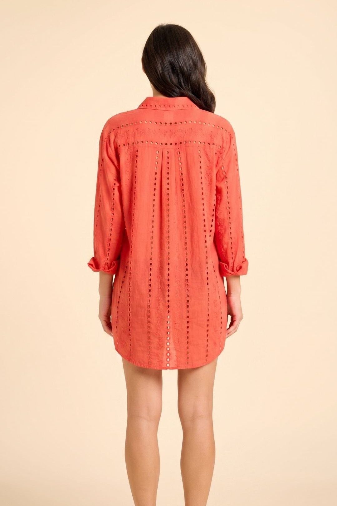 SITANO Dress Positano Shirt Dress - Coral