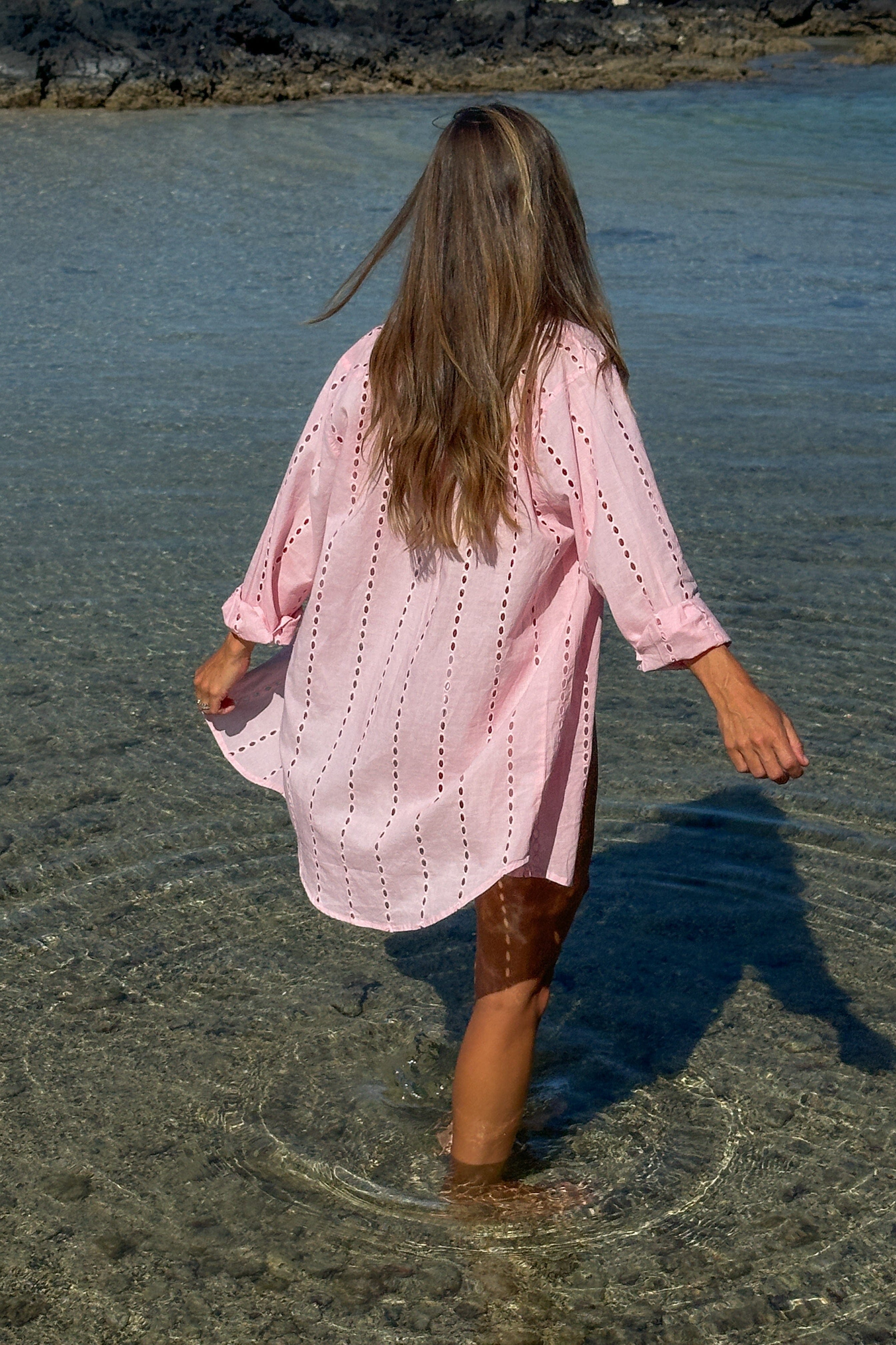 SITANO Dress Positano Shirt Dress - Light Pink