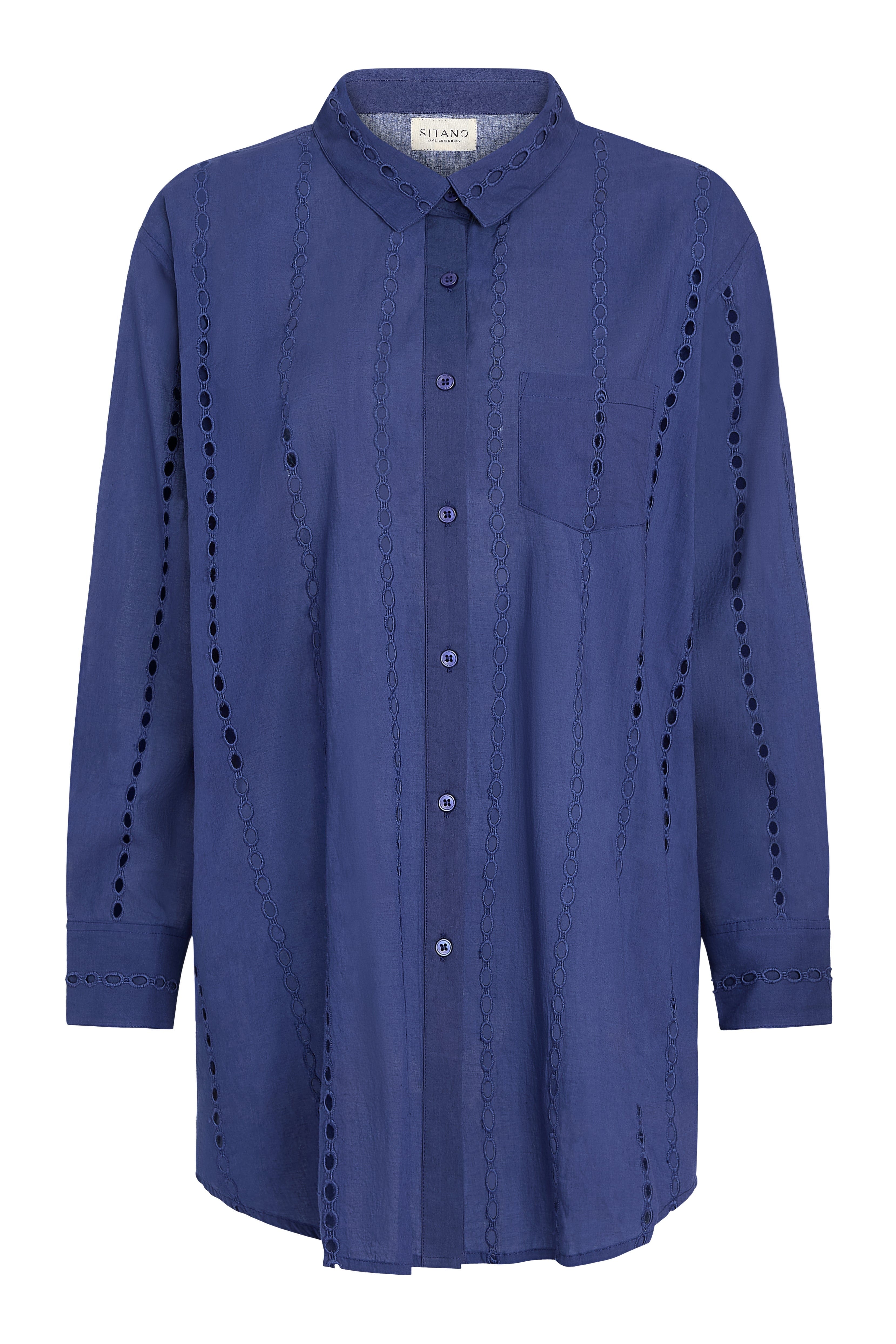 SITANO Dress Positano Shirt Dress - Navy