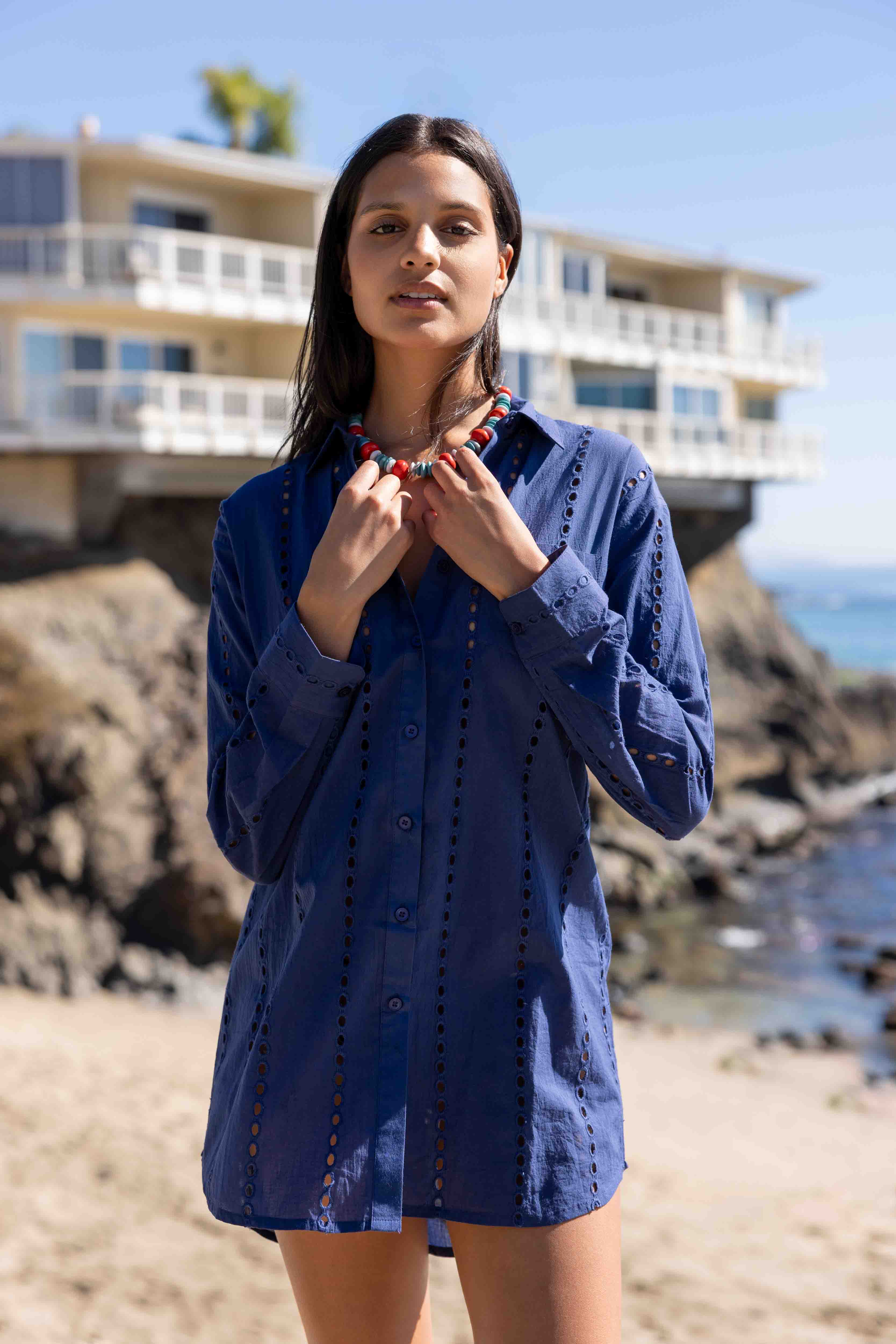 SITANO Dress Navy / XS Positano Shirt Dress - Navy