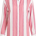 SITANO Dress Positano Shirt Dress - Pink/White Cabana Stripes with Dots