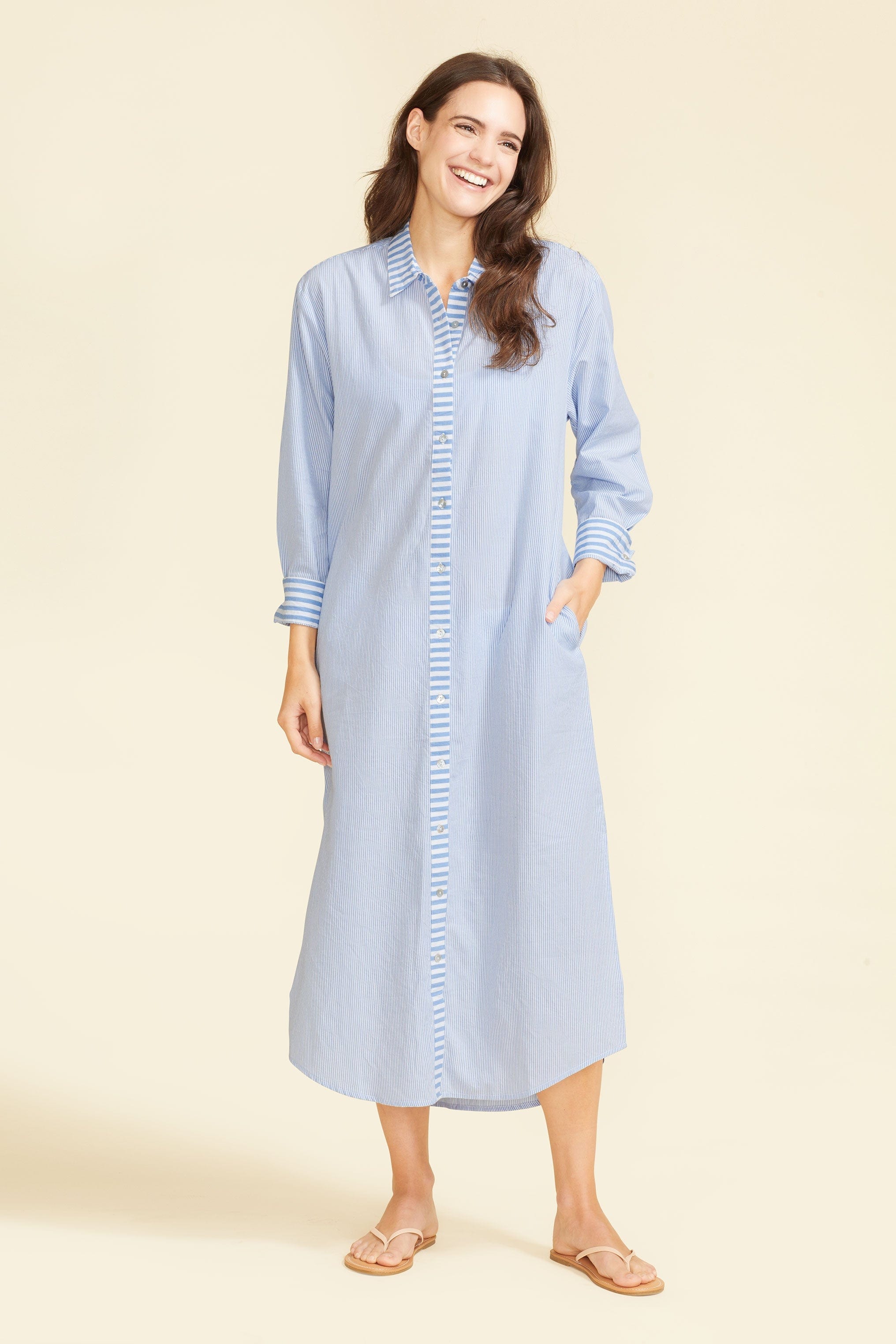 SITANO Dress Riga Dress - Blue Stripes