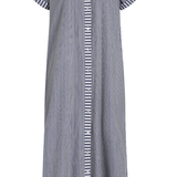 SITANO Dress Riga Short Sleeve Midi Dress - Navy Stripes