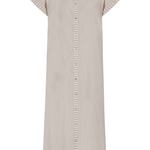 SITANO Dress Riga Short Sleeve Midi Dress - Tan Stripes