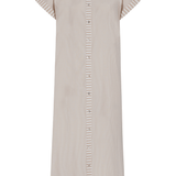 SITANO Dress Riga Short Sleeve Midi Dress - Tan Stripes