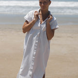 SITANO Dress Tan Stripes / XS Riga Short Sleeve Midi Dress - Tan Stripes