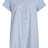 SITANO Dress Riga Short Sleeve Short Dress - Blue Stripes