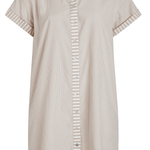 SITANO Dress Riga Short Sleeve Short Dress - Tan Stripes