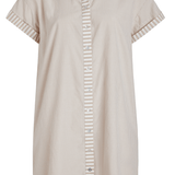 SITANO Dress Riga Short Sleeve Short Dress - Tan Stripes