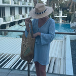 SITANO Dress Sorrento Bell Sleeve Dress - Aria Crochet in Light Blue