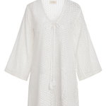 SITANO Dress Sorrento Bell Sleeve Dress - Aria Fabric in White