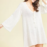 SITANO Dress Sorrento Bell Sleeve Dress - White