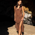 SITANO Dress Sorrento Dress - Aria Crochet in Brown