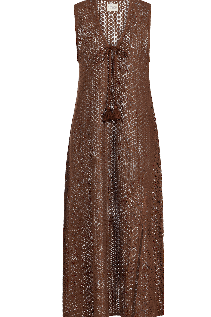 SITANO Dress Sorrento Dress - Aria Crochet in Brown