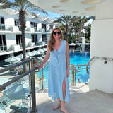 SITANO Dress Sorrento Dress - Aria Crochet in Light Blue