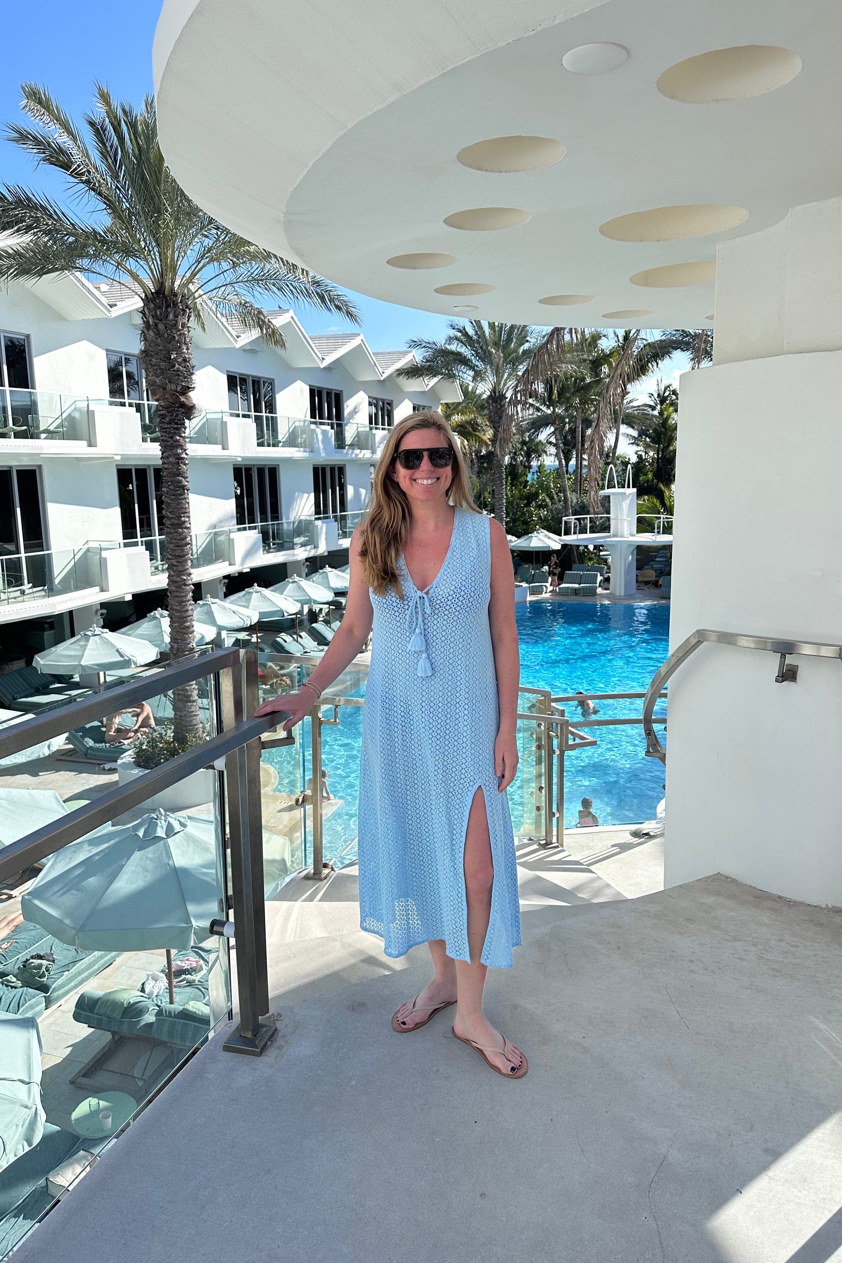 SITANO Dress Sorrento Dress - Aria Crochet in Light Blue