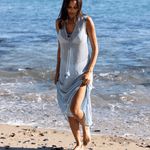 SITANO Dress Sorrento Dress - Aria Crochet in Light Blue