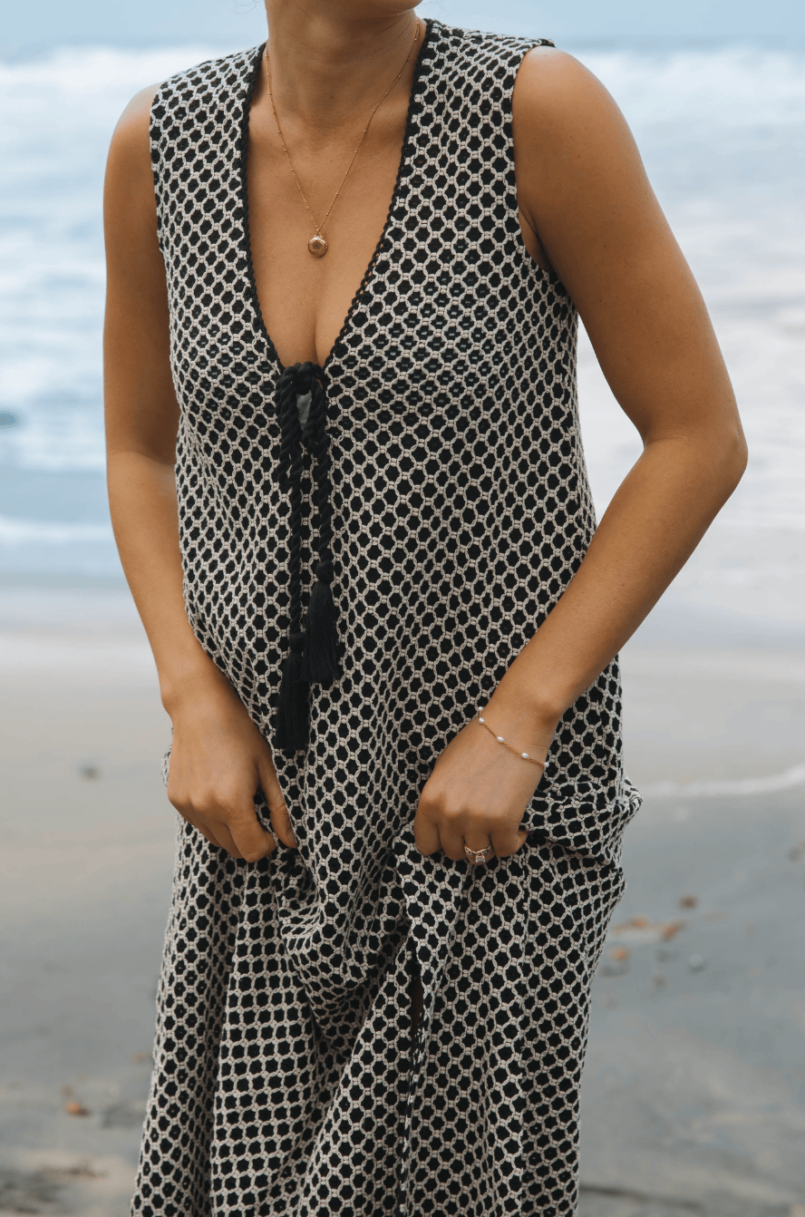 SITANO Dress Sorrento Dress - Black and Cream