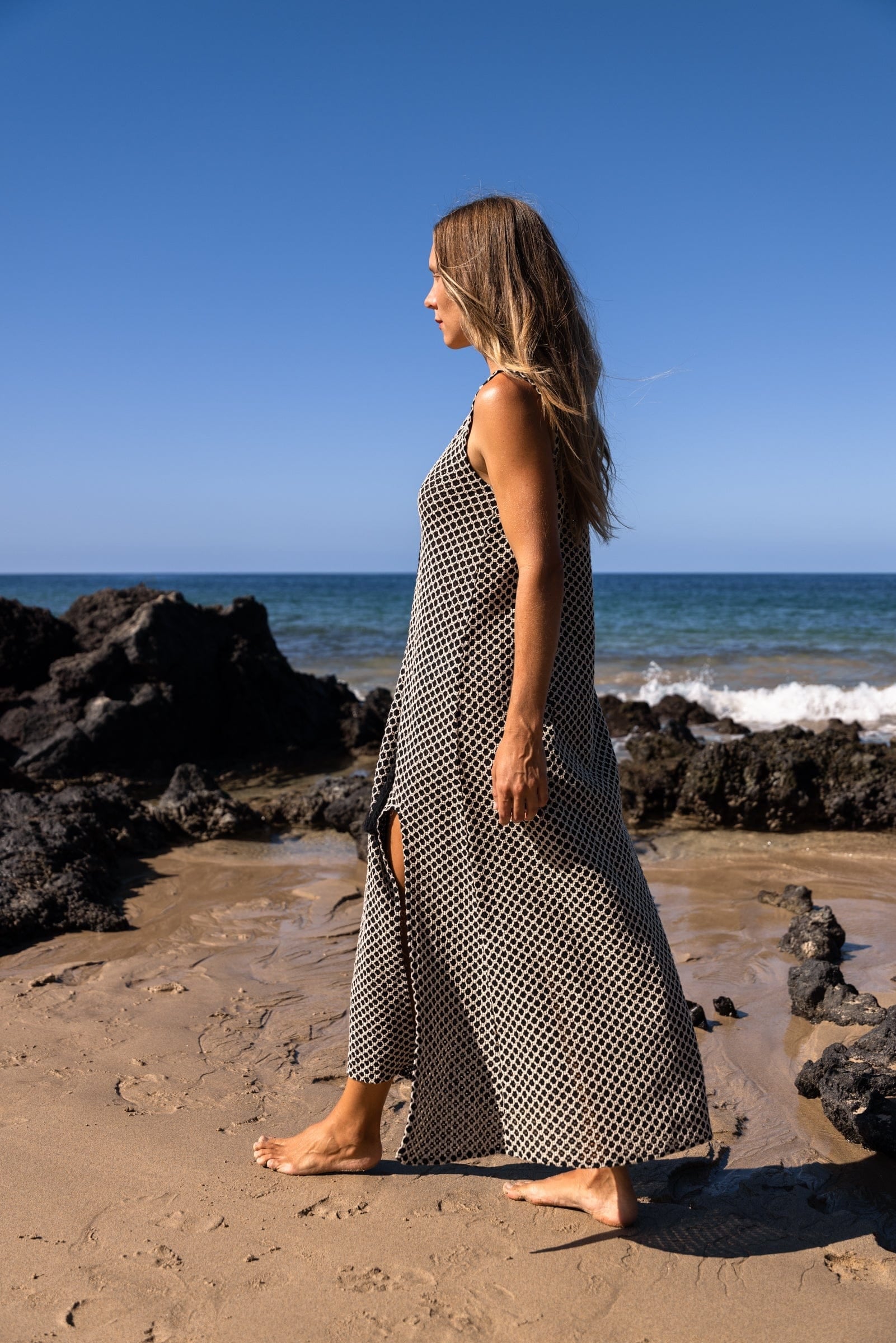 SITANO Dress Sorrento Dress - Black and Cream