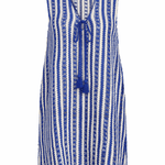 SITANO Dress Sorrento Short Dress - Azule Blue & White Stripes