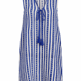 SITANO Dress Sorrento Short Dress - Azule Blue & White Stripes