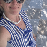 SITANO Dress Sorrento Short Dress - Azule Blue & White Stripes