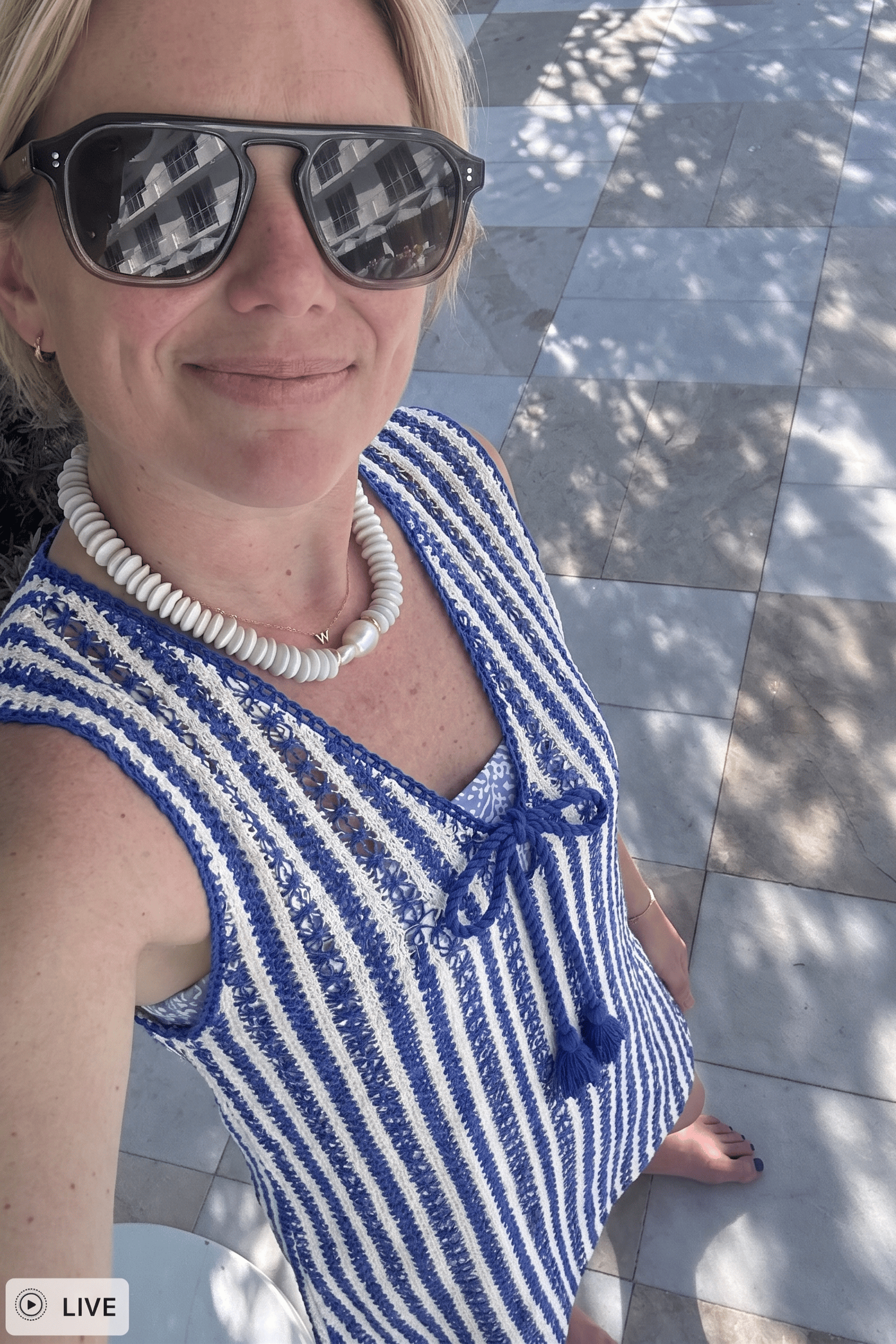 SITANO Dress Sorrento Short Dress - Azule Blue & White Stripes