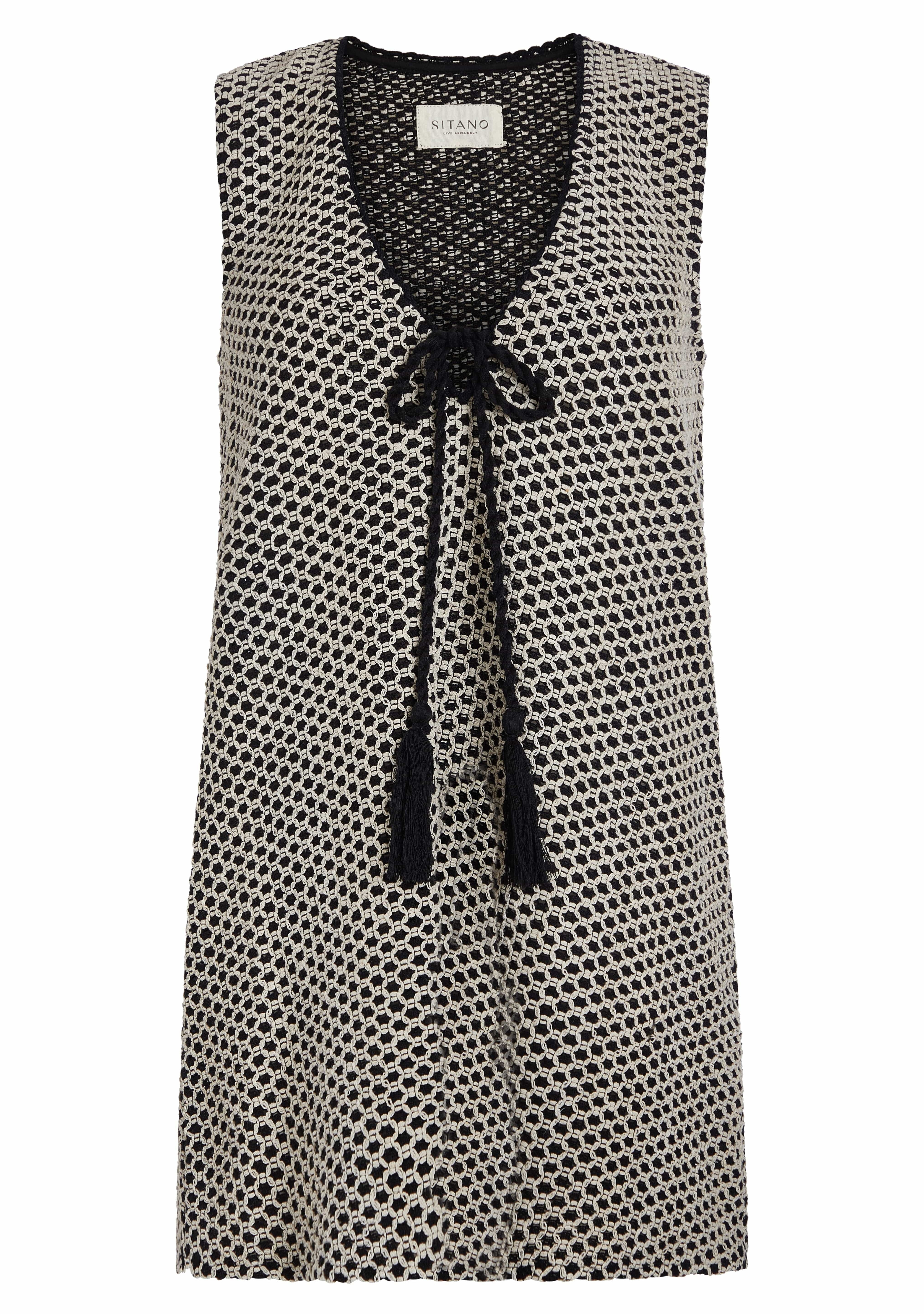 SITANO Dress Black/Cream / XS Sorrento Short Dress - Black and Cream