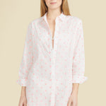 SITANO Primavera Shirt Dress - White with Pink Flowers