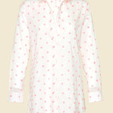 SITANO Primavera Shirt Dress - White with Pink Flowers