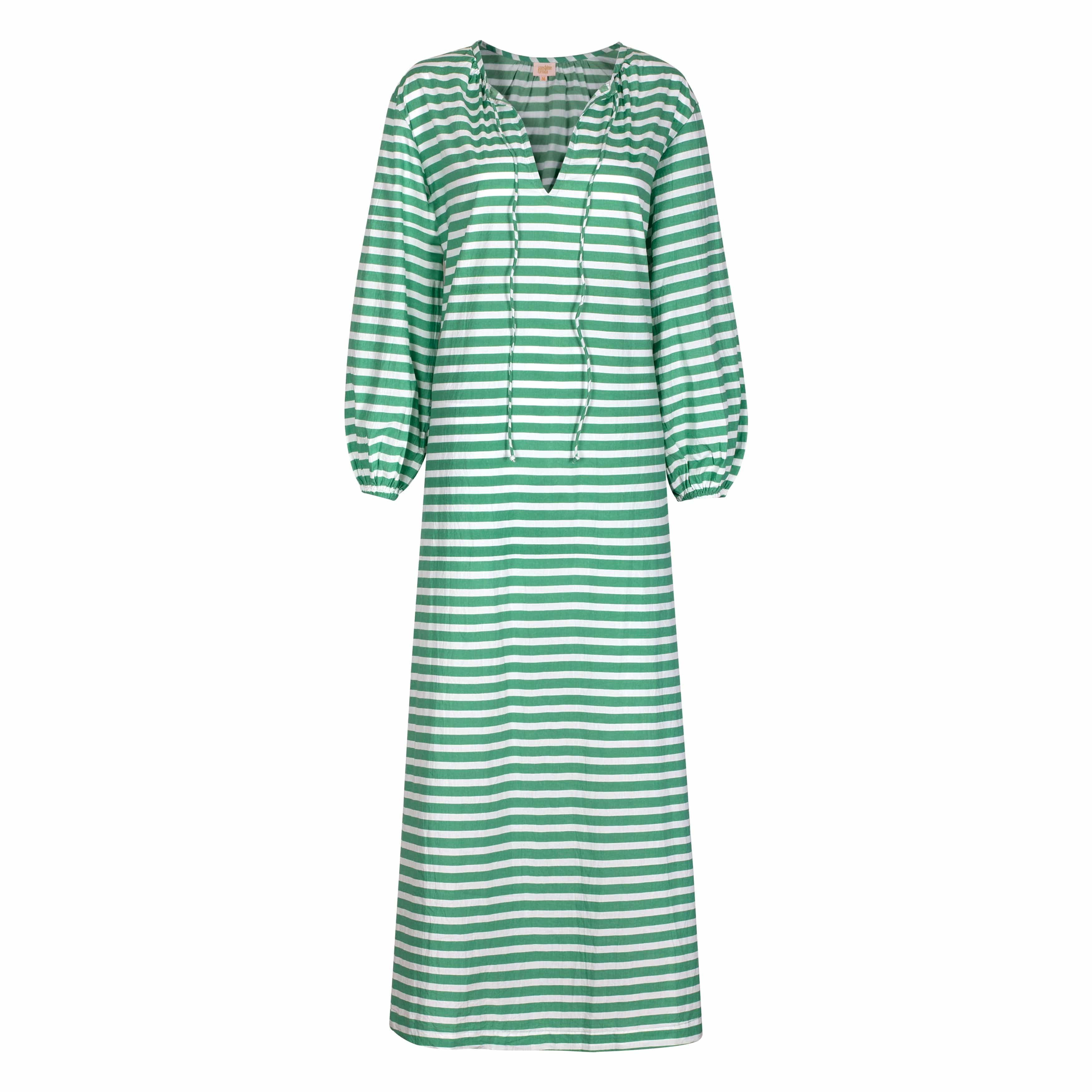 Sunshine Tienda® Dresses Green and White Stripe Sienna Dress