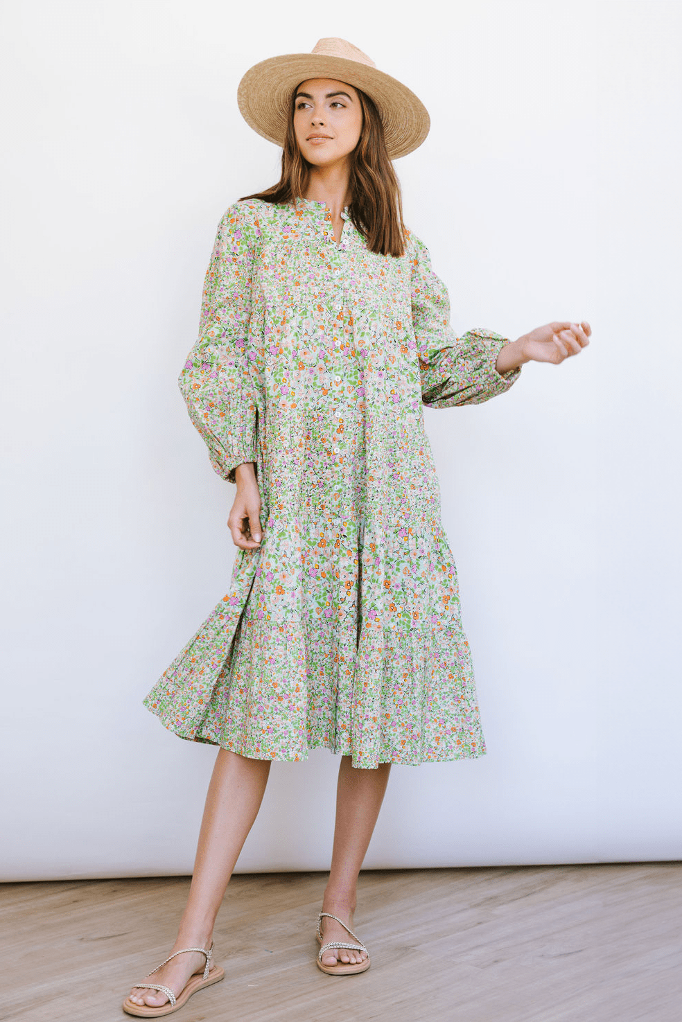 Sunshine Tienda® Dresses Key Lime Flower Anna Dress